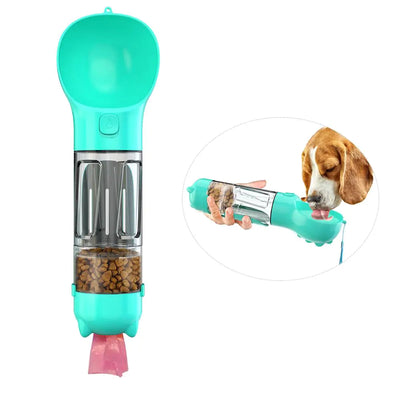 On-the-Go Pet Water Bottle/Feeder/Waste Bag Dispenser